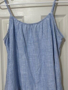 H&M  Blue Striped Spaghetti Strap Women's Top sz M